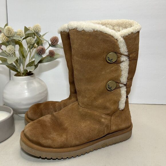 Koolaburra by UGG Kinslei Tall Brown Boot Suede Sheepskin 1096409 Women's US 8 - Picture 4 of 9